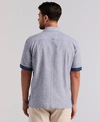 Cubavera Men's Cross-Dyed Short-Sleeve Pintucked Shirt