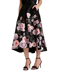 Muse Womens Printed Pleated Midi Skirt