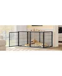 Aostirmotor 63.7" Large Dog Cage with Top, Indoor Pet Kennel for Medium Dogs and Puppies