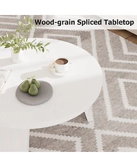 gaomon Round Wood Coffee Tables for Living Room,Circle Coffee Table,for Apartment, Easy Assembly