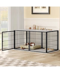 Aostirmotor 48" Large Dog Cage with Top, Indoor Pet Kennel for Medium Dogs and Puppies