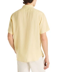 Nautica Men's Classic-Fit Solid Linen Short-Sleeve Shirt
