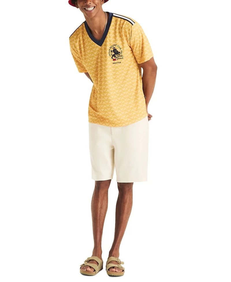 Nautica Men's Shadow Printed Birdseye V-Neck T-Shirt
