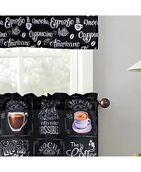 Rt Designers Collection Polyester Cucina Coffee 3 Piece Kitchen Curtains Valance and Tiers Set 52" x 18" Muticolor