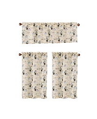 Rt Designers Collection Polyester Cucina Latte Slub 3 Piece Kitchen Curtains Valance and Tiers Set 52" x 18" Muticolor