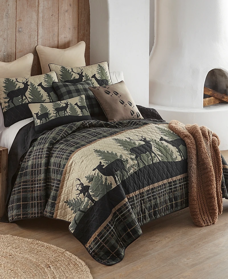 Donna Sharp Deer Walk Tranquil 3-Pc. Quilt Set