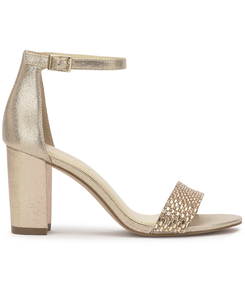 Jessica Simpson Women's Sahino Block Heel Rhinestone Dress Sandals