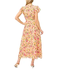 CeCe Women's V-Neck Wrap-Front Maxi Dress