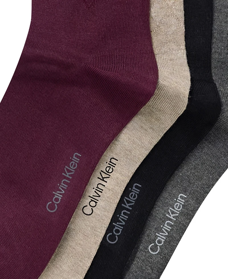 Calvin Klein Men's 4-Pk. Crew Dress Socks