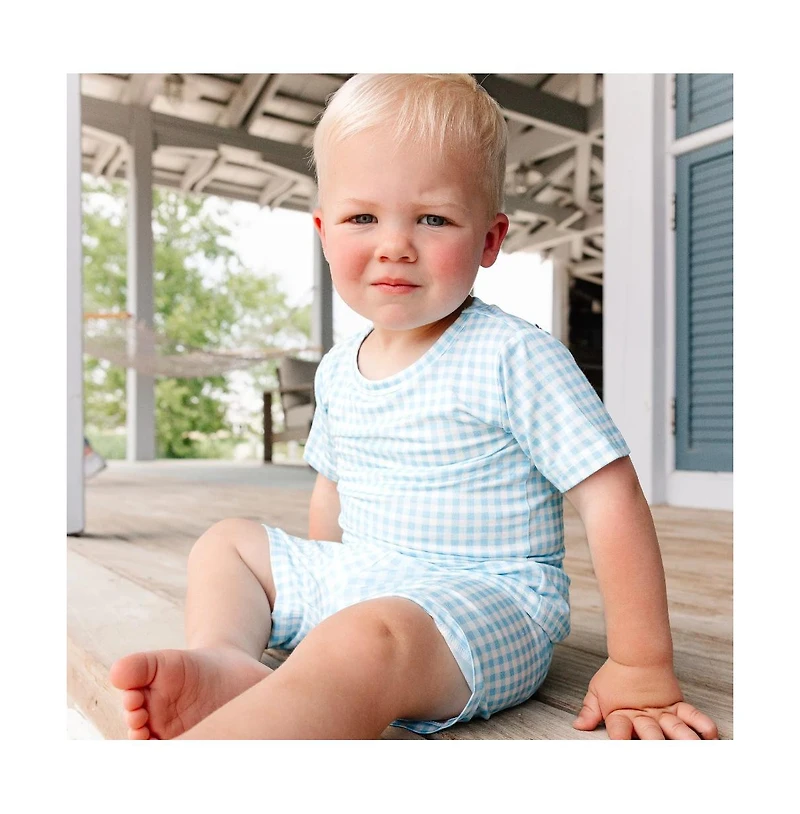 Motette Toddler Boys Harbor Gingham Pajama Set