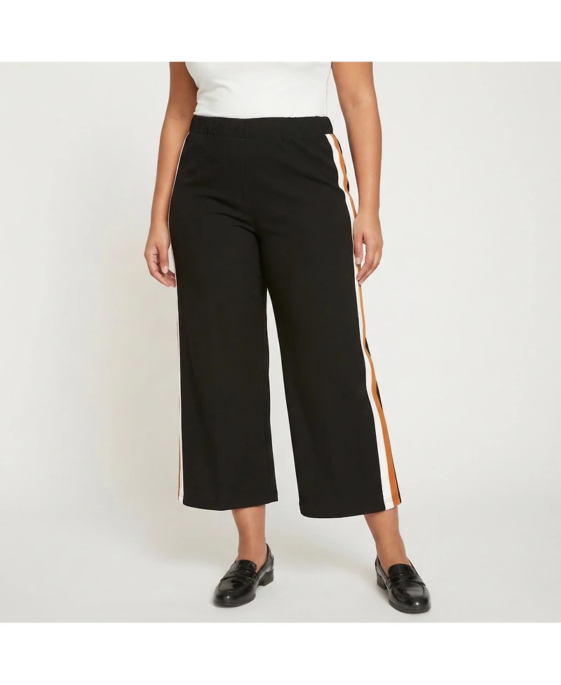 Universal Standard Women's Plus Size Wide Leg Stripe Ponte Pant