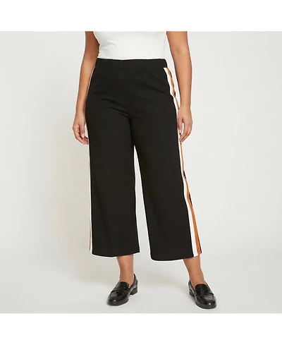 Universal Standard Women's Plus Size Wide Leg Stripe Ponte Pant