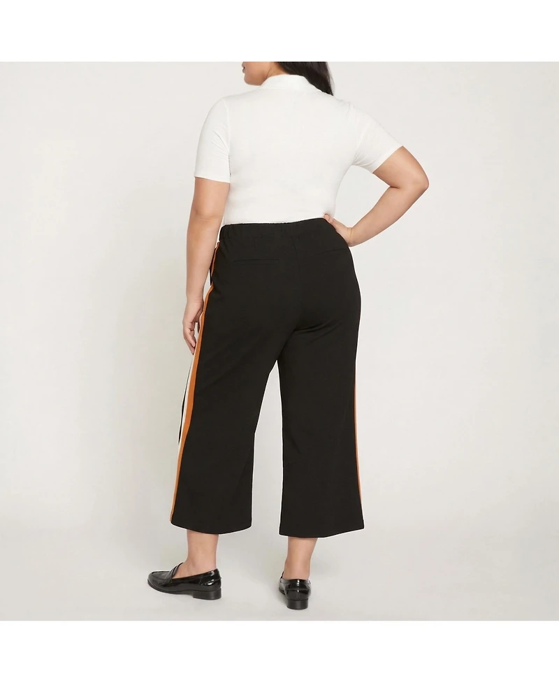 Universal Standard Women's Plus Size Wide Leg Stripe Ponte Pant