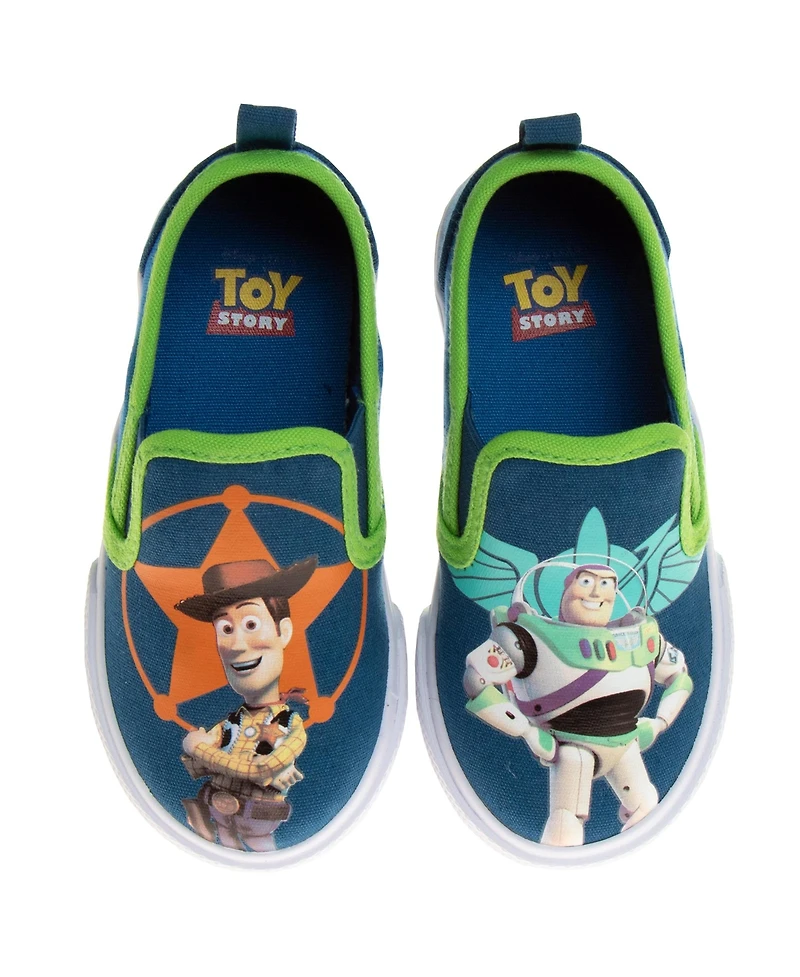 Disney Little Boys Pixar Toy Story Slip On Canvas Sneakers Design Casual Wear Comfort Fit (Toddler 5-10/ 11-12)