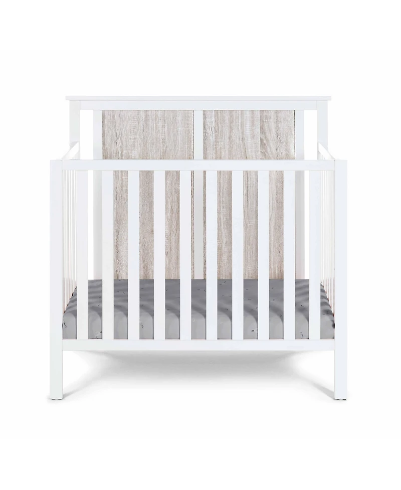 Flynama Mini Crib with Mattress Pad 3in1 Convertible Design Reversible Back Panel and Adjustable Mattress Heights for Nursery