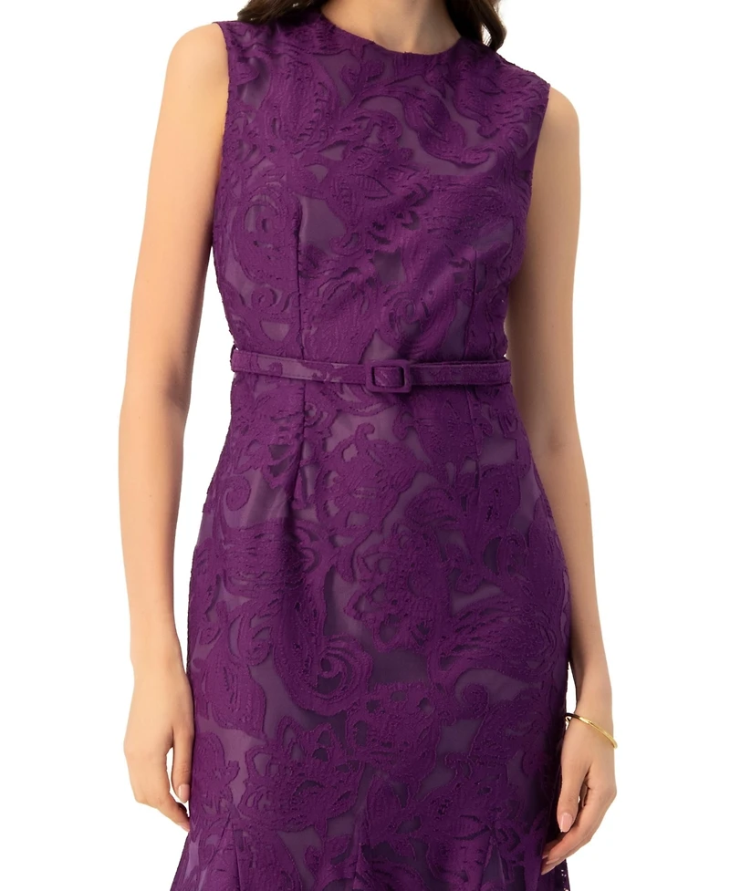 Ivonne Women's Sleeveless Lace Long Dress