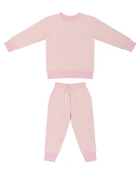 Motette Toddler Girl's Peony Stripe Lounger Bamboo Sweatsuit