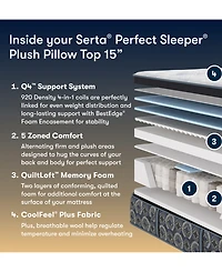 Serta Perfect Sleeper Cascade Range 15" Plush Pillow Top Mattress