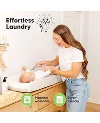 KeaBabies 2pk Isla Changing Pad Covers for Girl, Boy, Soft Contoured Diaper Table Cover Sheets Neutral