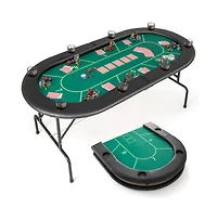 Hongge Foldable Poker Table with 8 Cup Holders