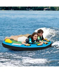 Hongge 3 Person Inflatable Boat Tube Towable Platform with Double Valves