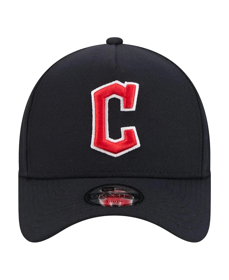 New Era Big Boys and Girls Navy Cleveland Guardians 9FORTY A-Frame Adjustable Hat