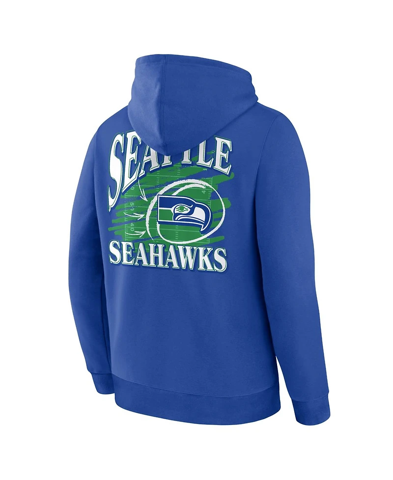 Fanatics Men's Royal Seattle Seahawks Classic Scribble Legacy Fleece Hoodie