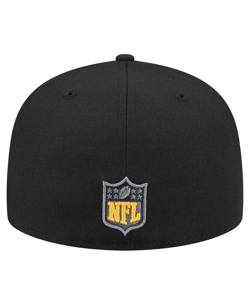 New Era Men's Black Pittsburgh Steelers Color Pop 59FIFTY Fitted Hat