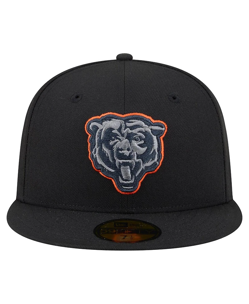 New Era Men's Black Chicago Bears Color Pop 59FIFTY Fitted Hat