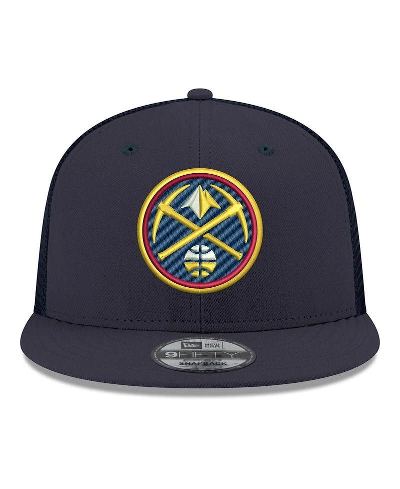 New Era Men's Navy Denver Nuggets Core Logo Meshback 9FIFTY Snapback Hat