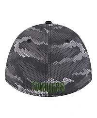 New Era Men's Black Green Bay Packers Camo A-Frame 39THIRTY Flex Hat