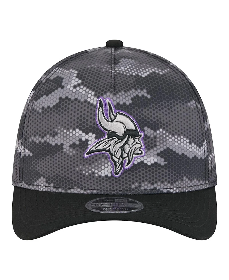 New Era Men's Black Minnesota Vikings Camo A-Frame 39THIRTY Flex Hat