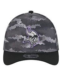 New Era Men's Black Minnesota Vikings Camo A-Frame 39THIRTY Flex Hat
