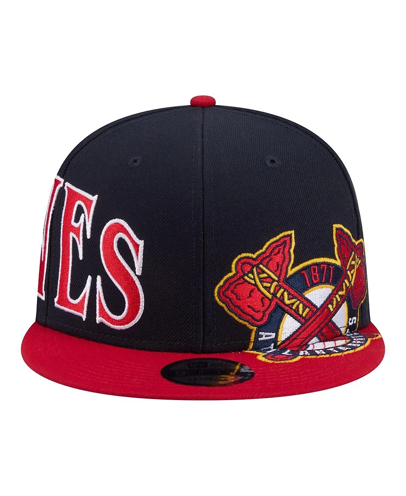 New Era Men's Navy/Red Atlanta Braves Stretched Two-Tone 9FIFTY Adjustable Hat