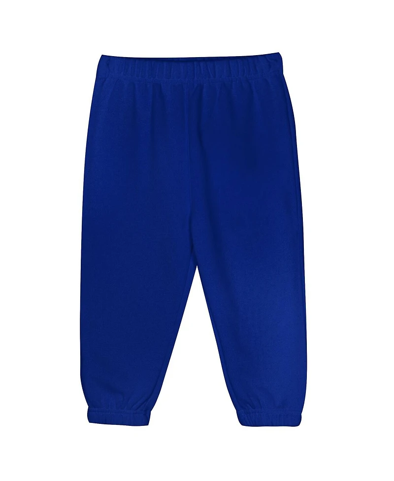 Mitchell & Ness Toddler 2-Piece Cream/Blue New York Knicks Retro Roots Oversized Pullover Hoodie and Pants Set