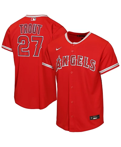 Nike Big Boys and Girls Mike Trout Red Los Angeles Angels Alternate Replica Jersey