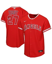 Nike Big Boys and Girls Mike Trout Red Los Angeles Angels Alternate Replica Jersey