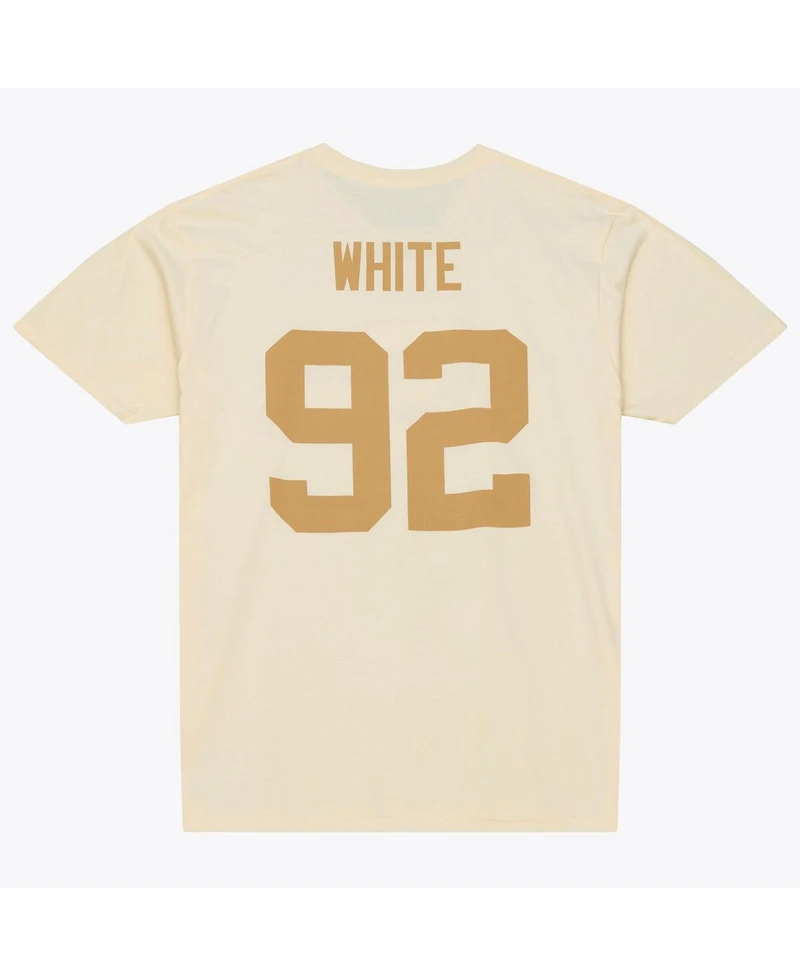 Mitchell & Ness Men's Reggie White Cream Green Bay Packers Sandman Name Number T-Shirt