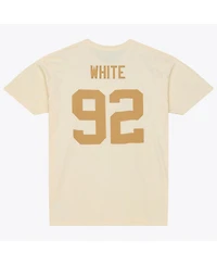 Mitchell & Ness Men's Reggie White Cream Green Bay Packers Sandman Name Number T-Shirt