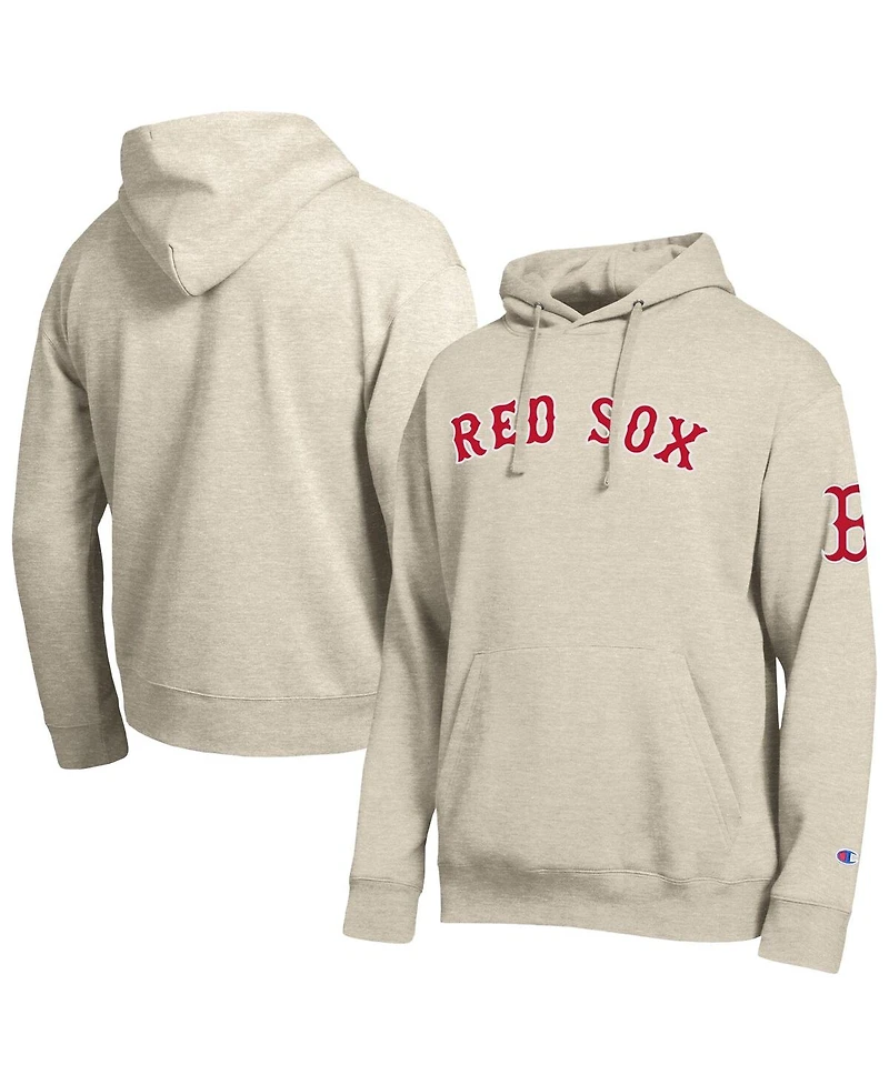 Champion Men's Oatmeal Boston Red Sox All Star Chenille Patch Hoodie