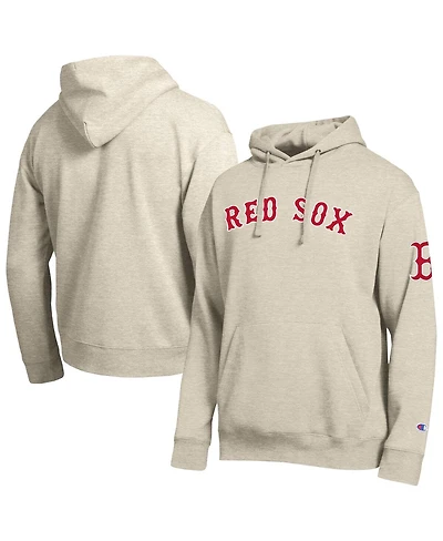 Champion Men's Oatmeal Boston Red Sox All Star Chenille Patch Hoodie