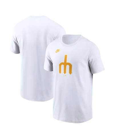 Nike Men's White Seattle Mariners Cooperstown Collection Logo T-Shirt