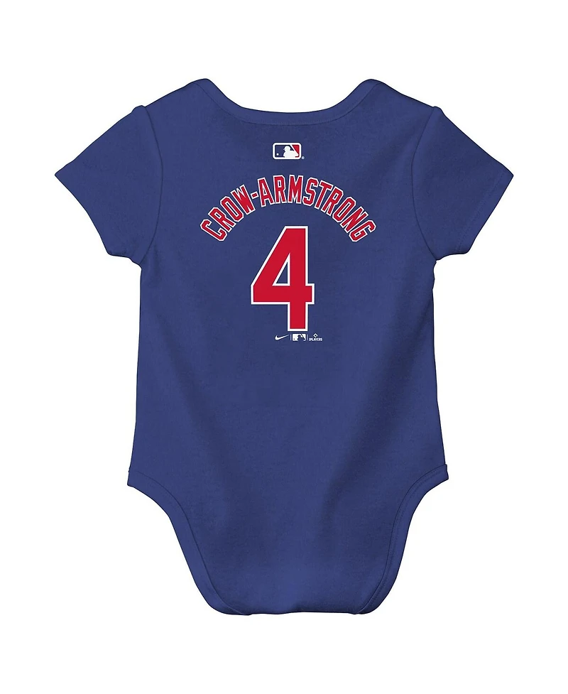 Nike Baby Boys and Girls Pete Crow-Armstrong Royal Chicago Cubs Name Number Bodysuit