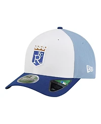 New Era Men's White/Light Blue Kansas City Royals Player Replica 9FORTY M-Crown Adjustable Hat