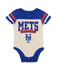 Outerstuff Baby Boys and Girls 3-Piece Royal New York Mets Up One Bodysuit, Bib Booties Set