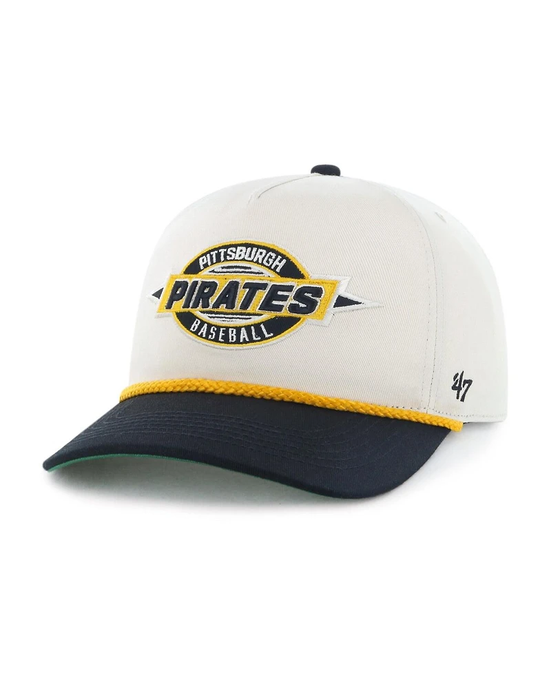 '47 Brand Big Boys and Girls Natural/Black Pittsburgh Pirates Frame Out Hitch Adjustable Hat