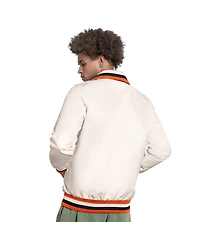 Starter Men's White Baltimore Orioles The Captain Cooperstown Logo Full-Zip Varsity Jacket