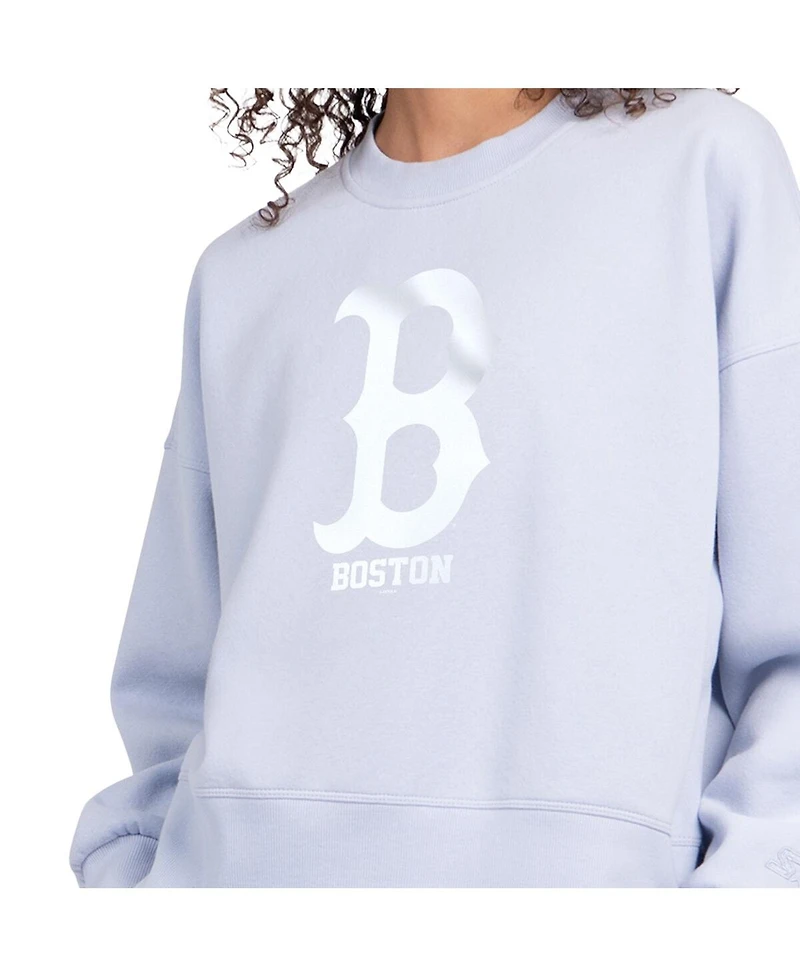 Starter Women's Light Blue Boston Red Sox Pastels Boxy Fleece Sweatshirt