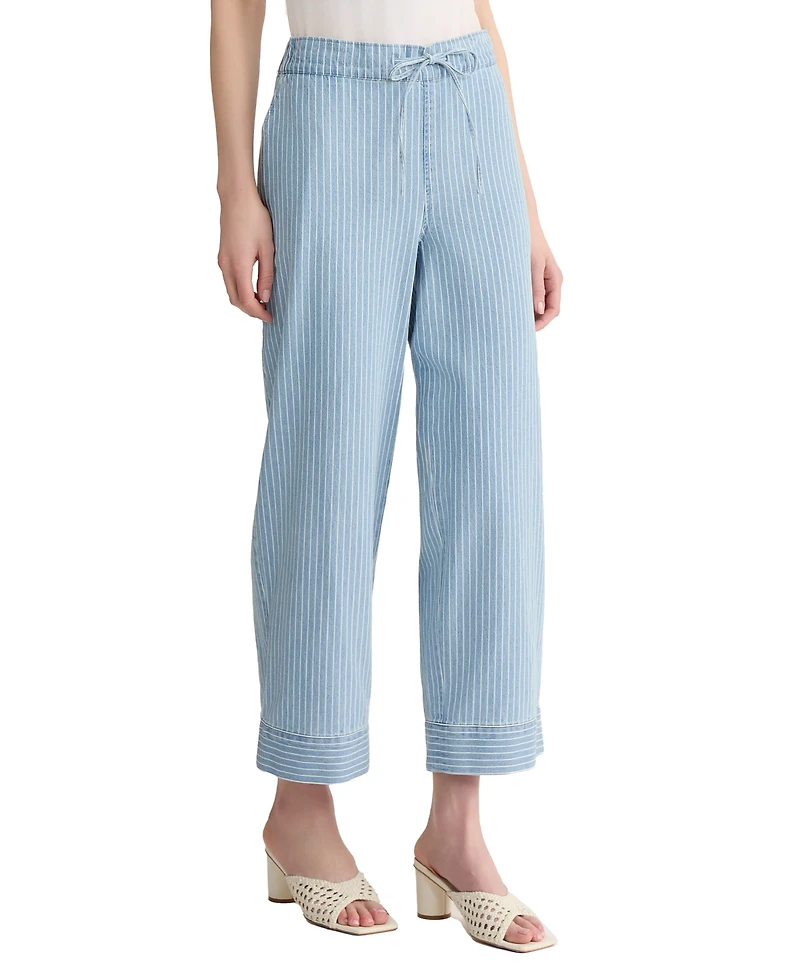 Jones New York Petite High-Rise Wide-Leg Ankle-Length Pants