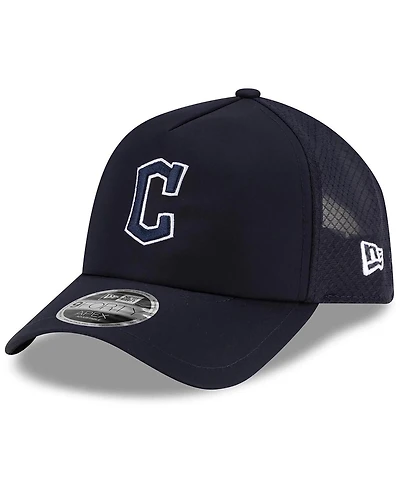 New Era Men's Navy Cleveland Guardians 2026 Batting Practice Apex 9FORTY Adjustable Trucker Hat